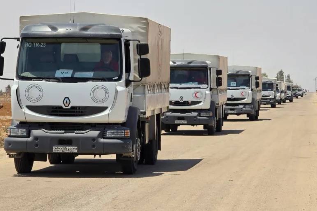 مساعدات إنسانية تصل السويداء من دمشق: تفاصيل القافلة