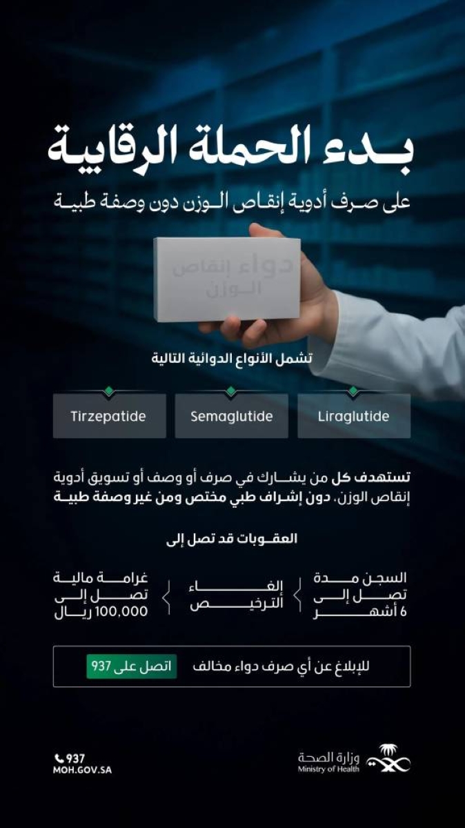 ملاحقة مخالفي صرف أدوية التخسيس بدون وصفة طبية