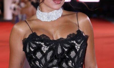 جورجينا تتألق بفستان روبيرتو كفالي في مهرجان كان