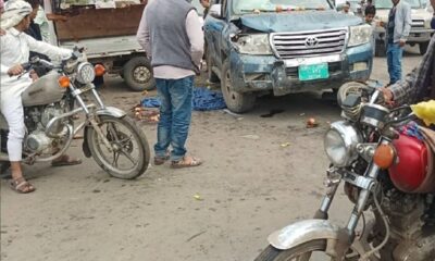 حادث دهس في إب: مراهق حوثي يصدم رجلاً وطفلين