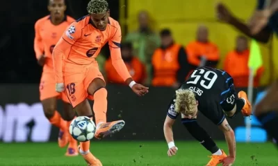 برشلونة يتفوق على كلوب بروج بفضل النيران الصديقة