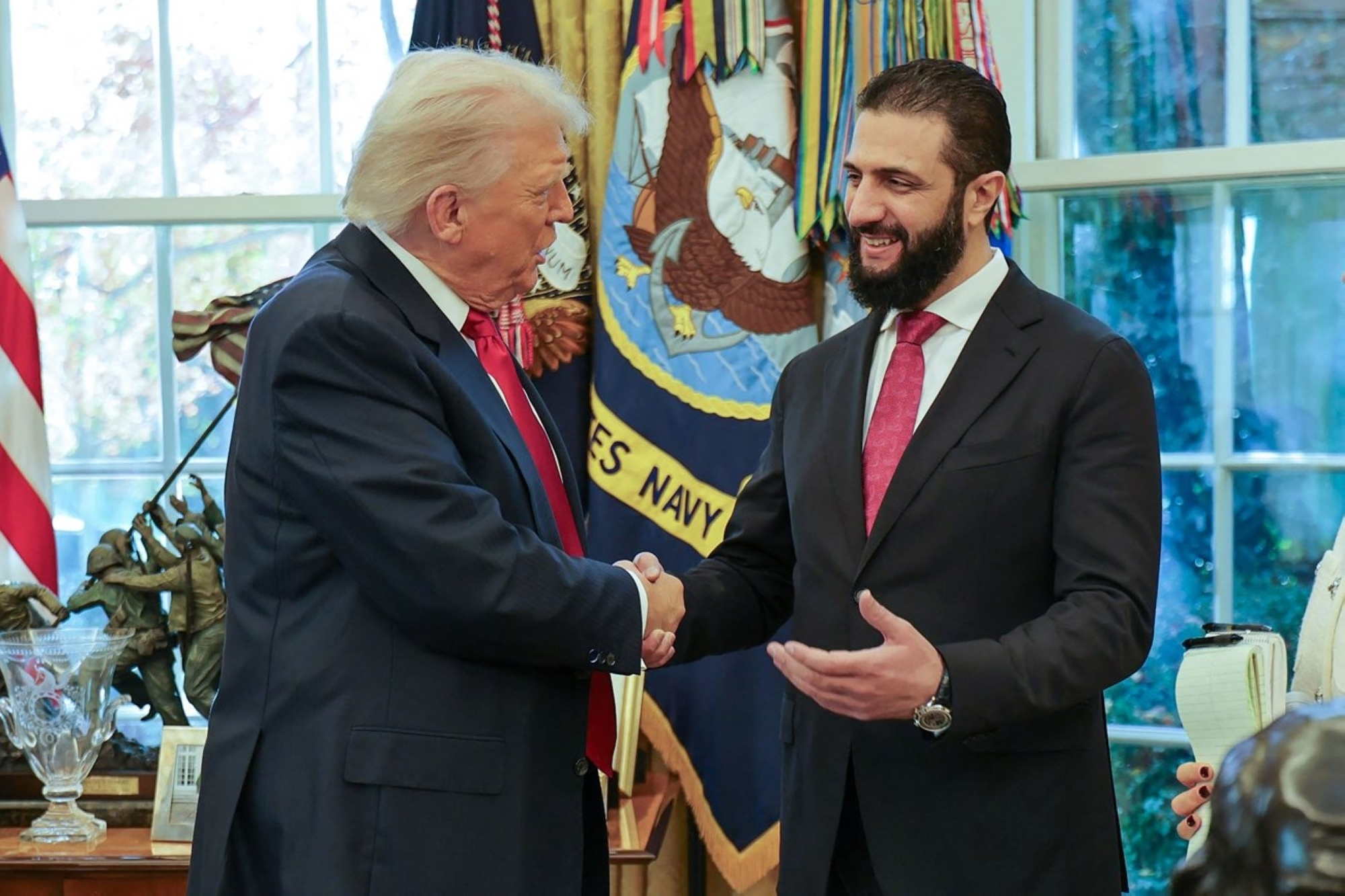 الشرع وترامب يبحثان مستقبل سوريا ومكافحة داعش ووحدة البلاد