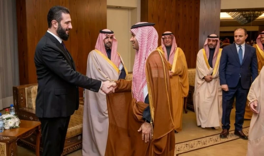 The Syrian president meets with the Saudi Minister of Culture at the Damascus International Fair 2026